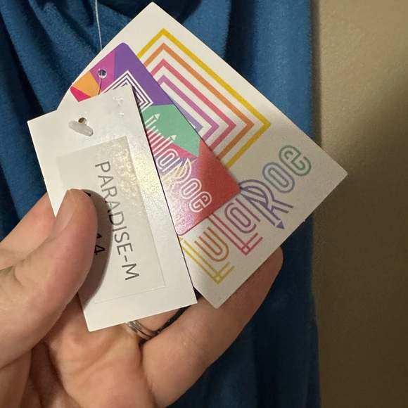 LuLaRoe Blue Romper with Ties and Open Back - Picture 5 of 6